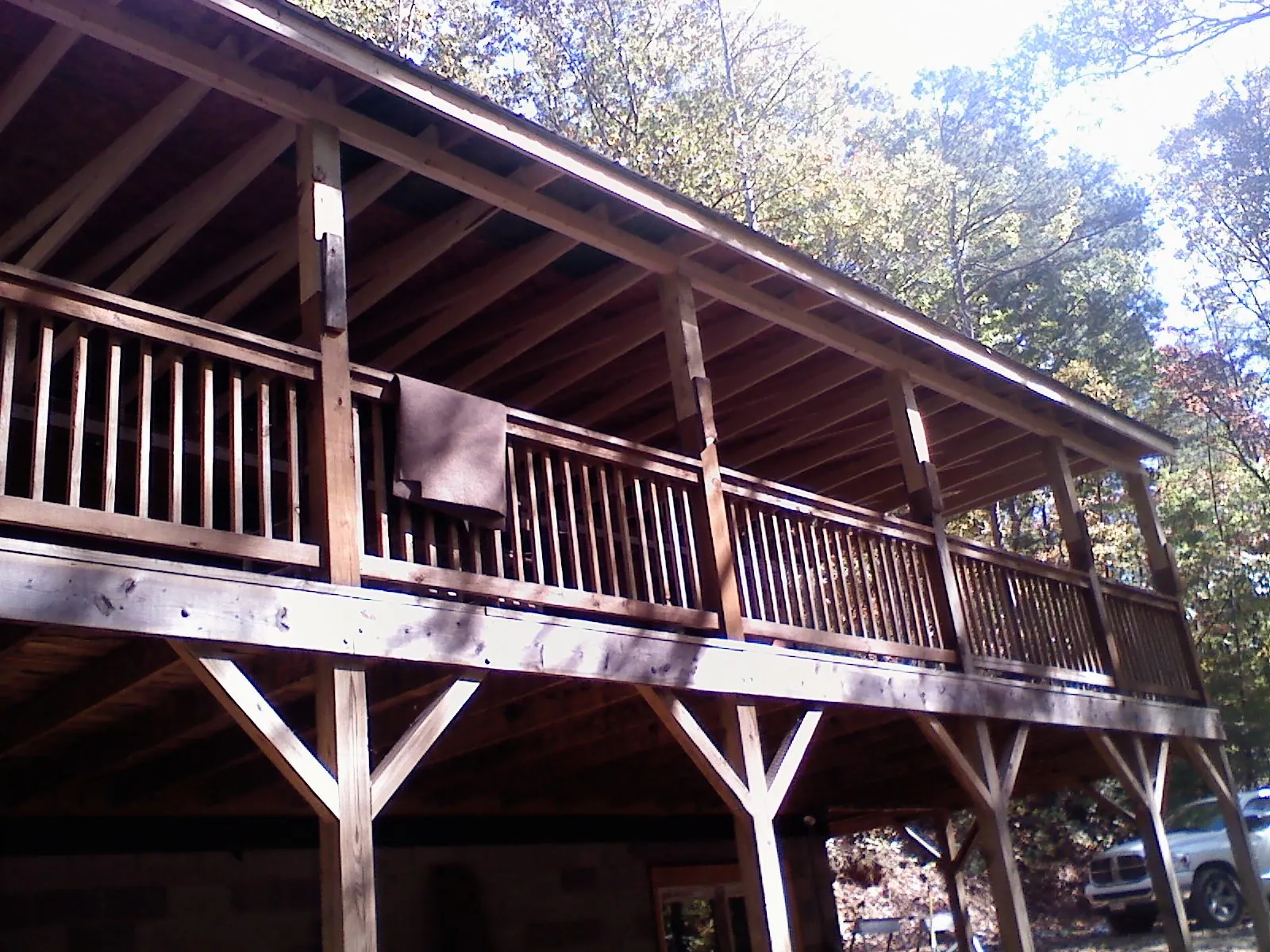 Timber framing under a new elevated porch and deck — Roof Leak Repair in Coalton by Roofing Brothers